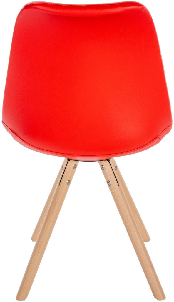 Sedia Sofia in similpelle rosso,natura (rotondo)
