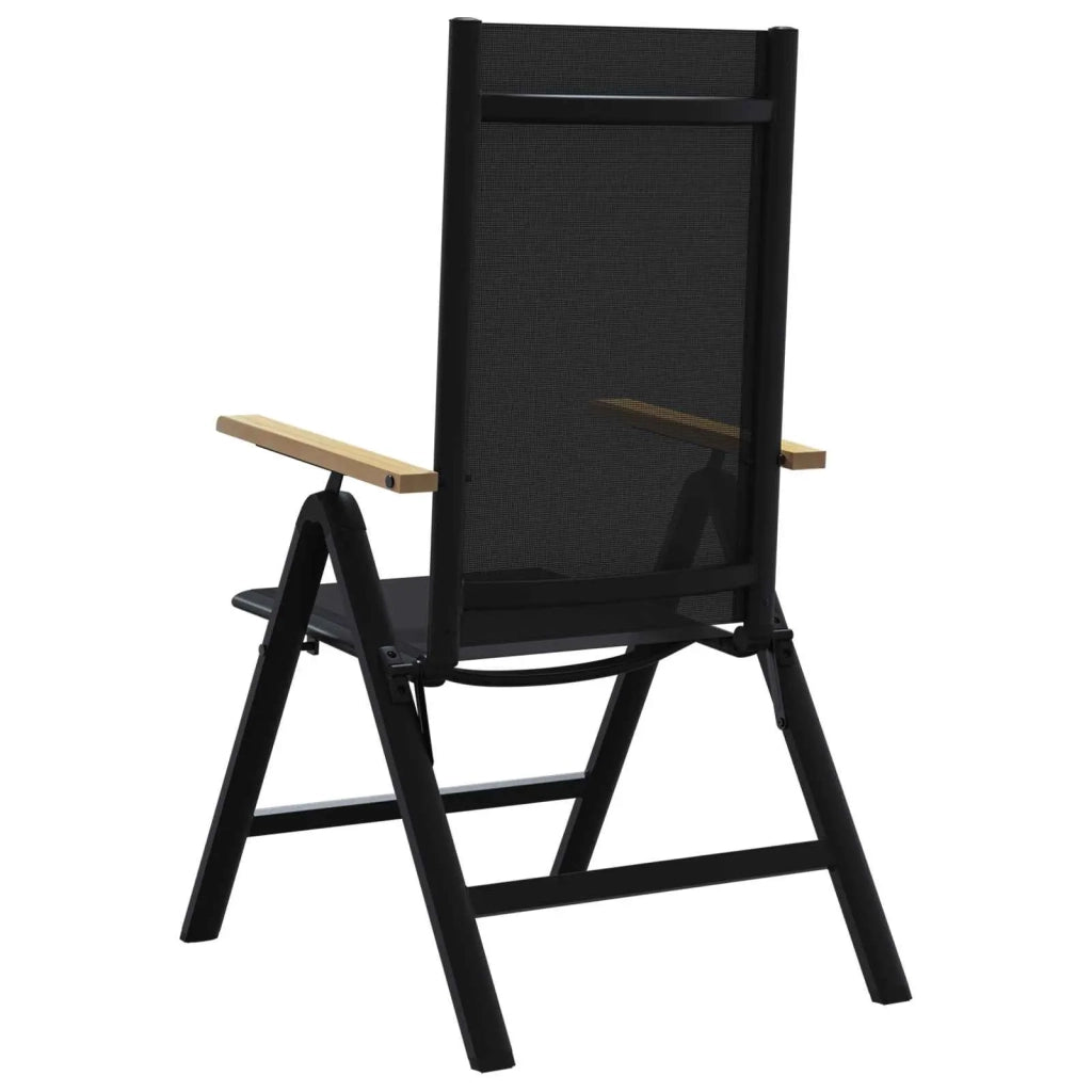 Sedie da giardino reclinabili 2 pcs Nero 58 x 73 x 111,5 cm 42030041
