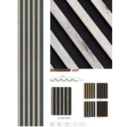 Trade Shop - Pannello Decorativo 3d Doghe Grigio E Nero 120x290 Cm Effetto Legno In Ps -