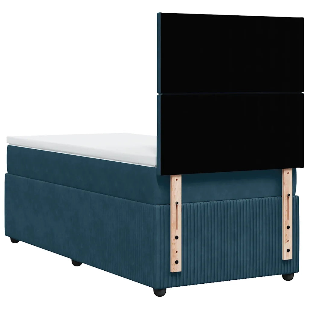 Giroletto a Molle con Materasso Blu 90x200 cm in Velluto 3294536