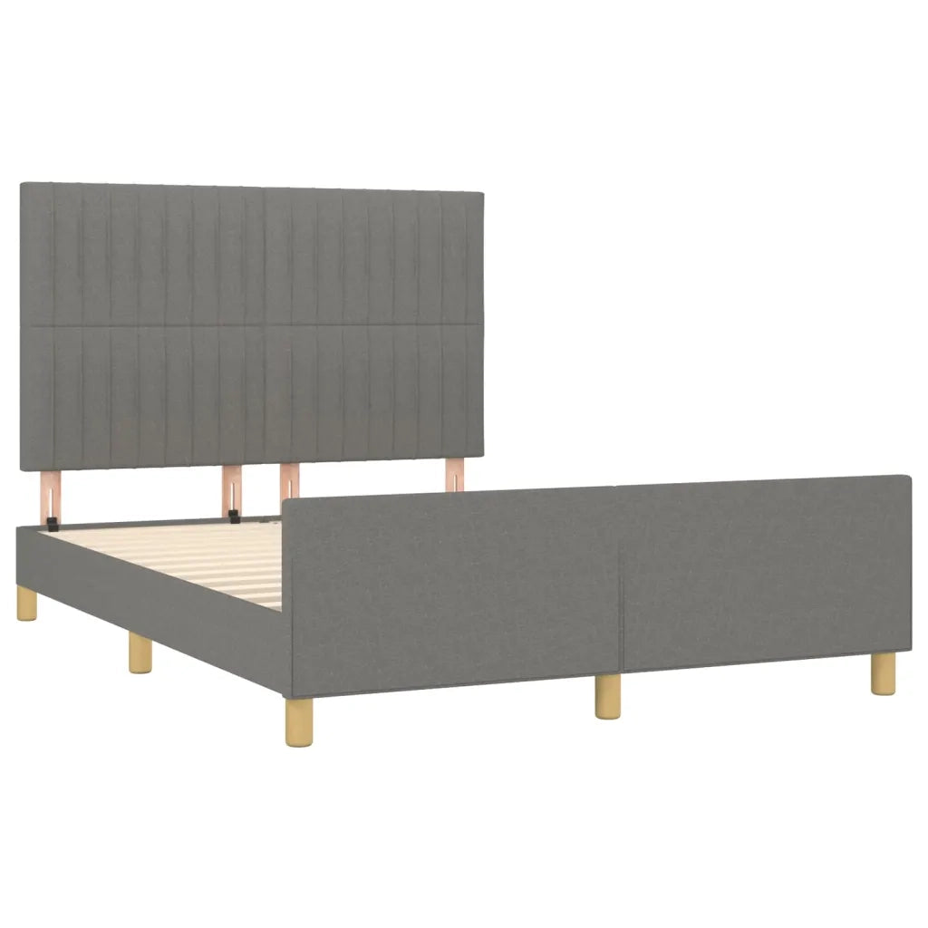 Giroletto con Testiera Grigio Scuro 140x200 cm in Tessuto cod mxl 39120