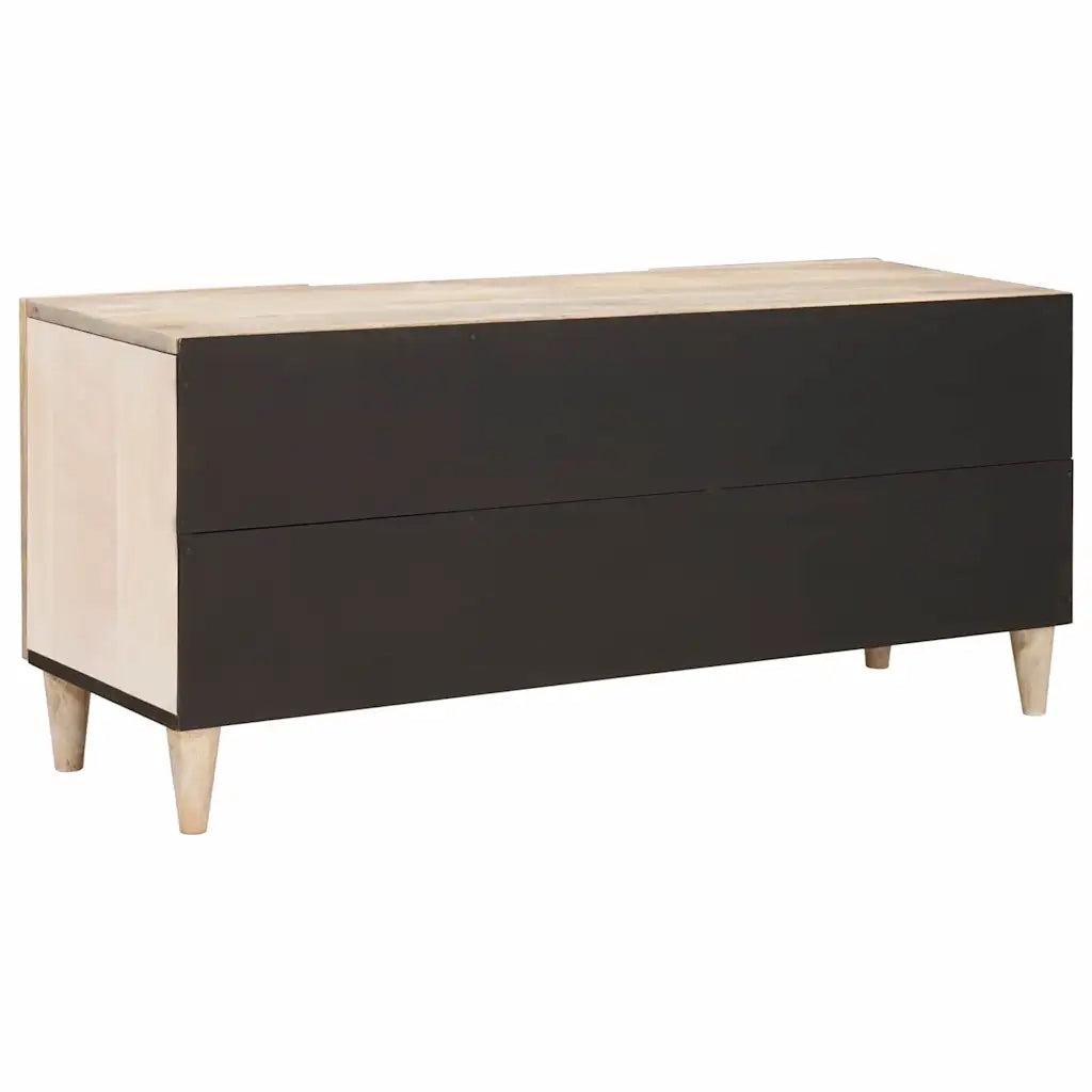 vidaXL Mobile TV Bianco 105 x 33 x 46 cm legno massello di mango