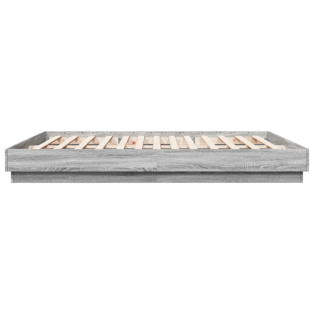 Giroletto con Luci LED-Struttura Letto Grigio Sonoma 180x200 cm