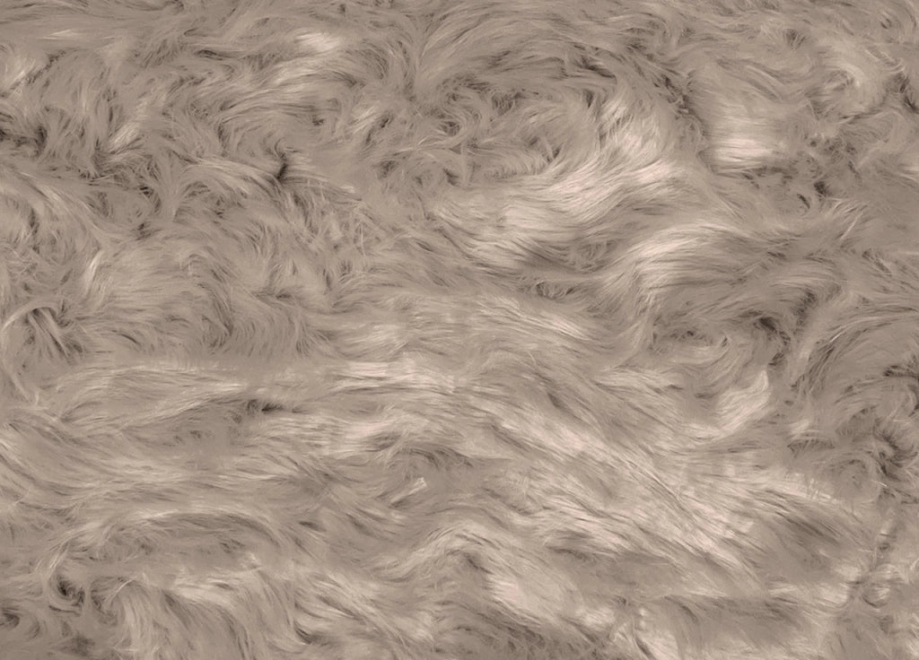Tappeto Peloso In Pelliccia Ecologica Sagomato Modello Stoccolma Varie Misure - 60x90cm - Tortora