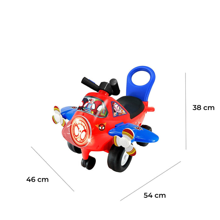 Aereo Cavalcabile 54x46x38 cm per Bambini Spidey Rosso