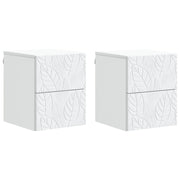 Mobiletto da notte a muro 2 pcs Bianco 34,5 x 33 x 40 cm