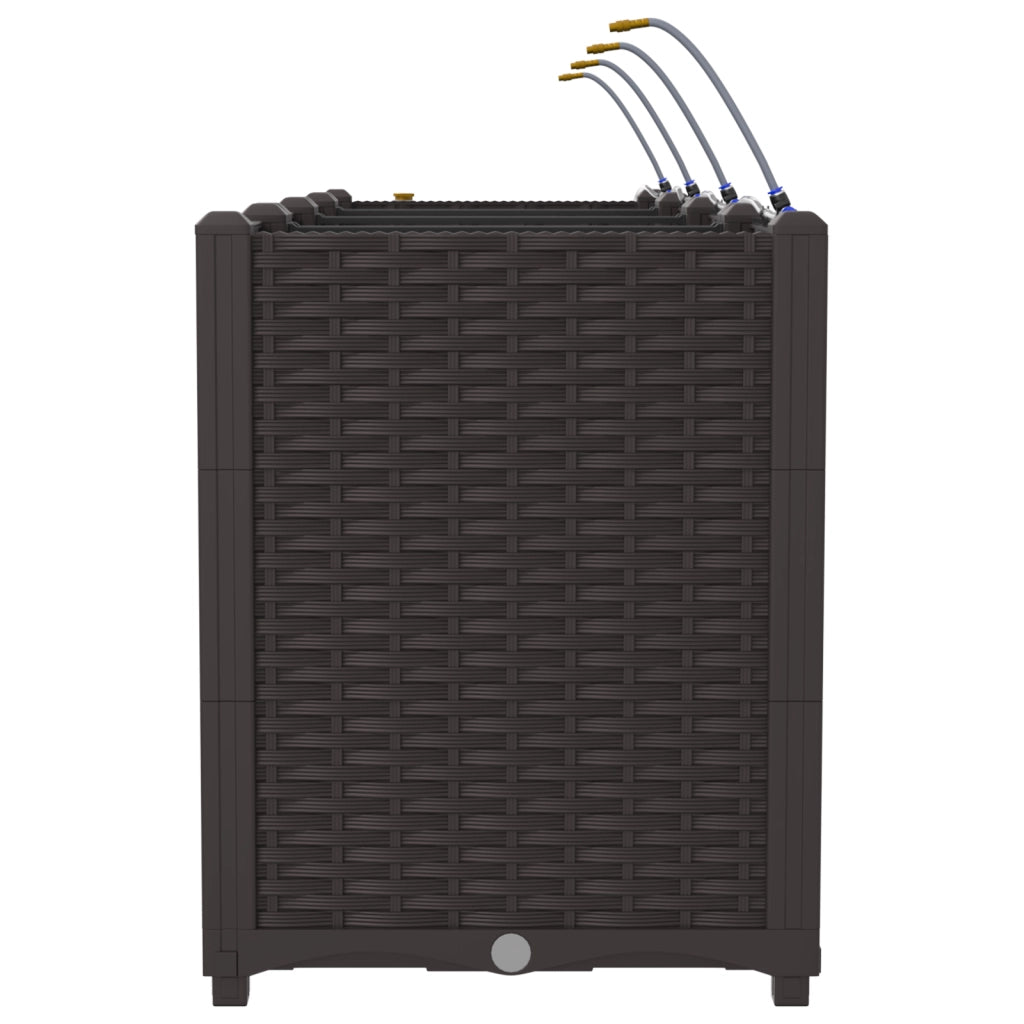 Fioriere da Giardino con Sistema di Irrigazione 4 pz Marrone