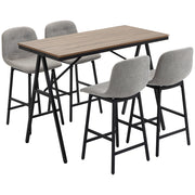 Tavolo da bar con sgabelli ¨C zephmum ¨C grigio chiaro 120x60x91