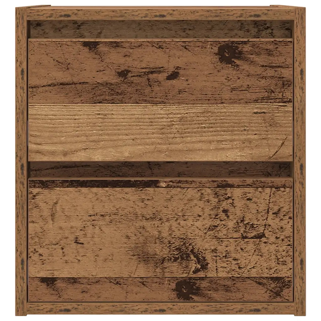 Comodino a Muro Legno Antico 38x34x40 cm 861261