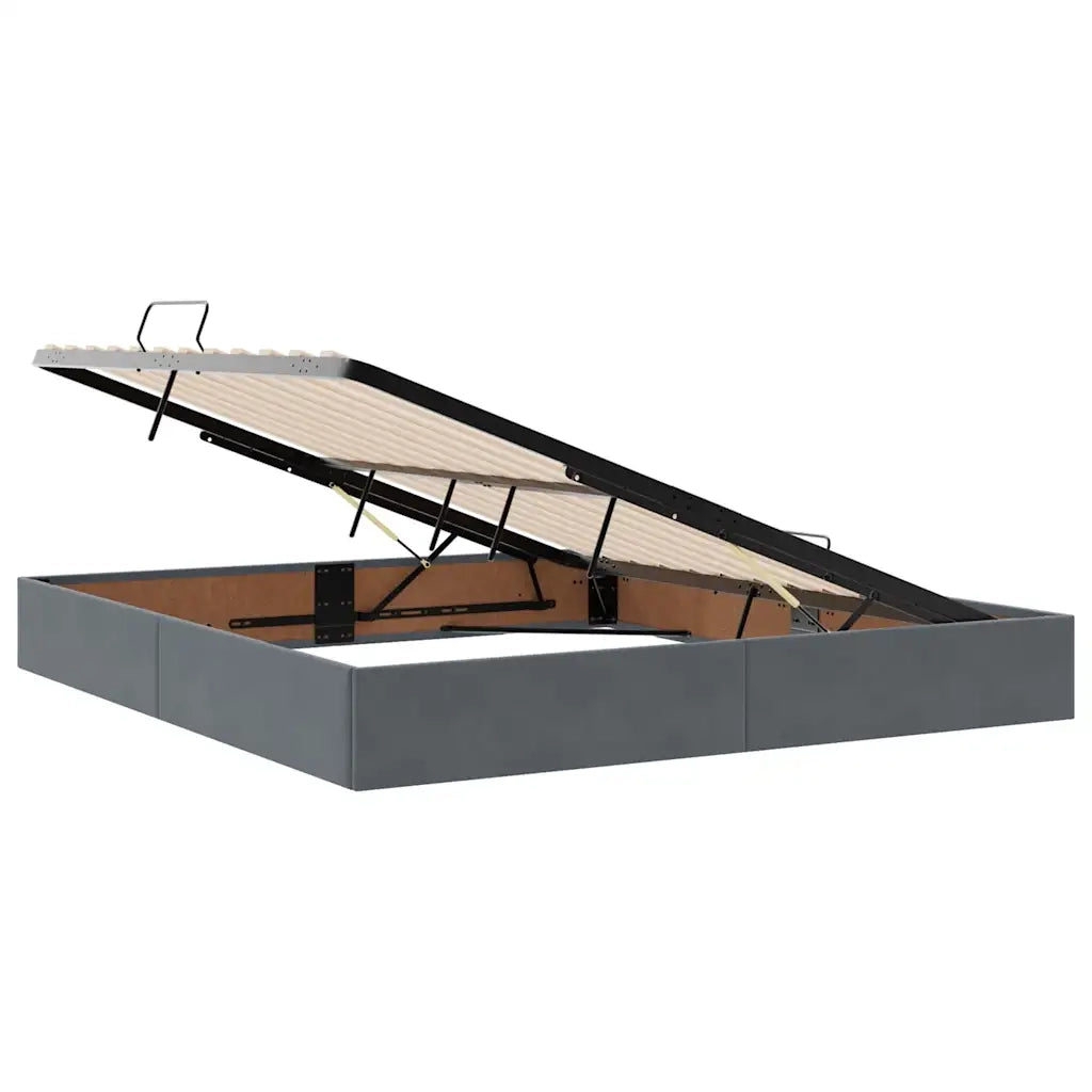 Letto con contenitore e materasso Grigio scuro 180 x 200 cm