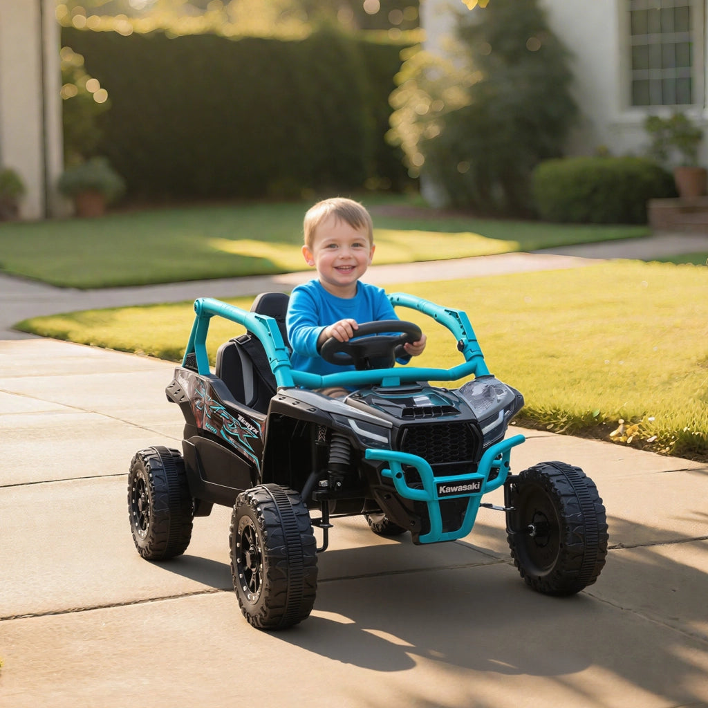 Veicolo elettrico fuoristrada 12V per bambini ¨C Xylo ¨C telecomando, LED, musica, 3-8 anni, blu