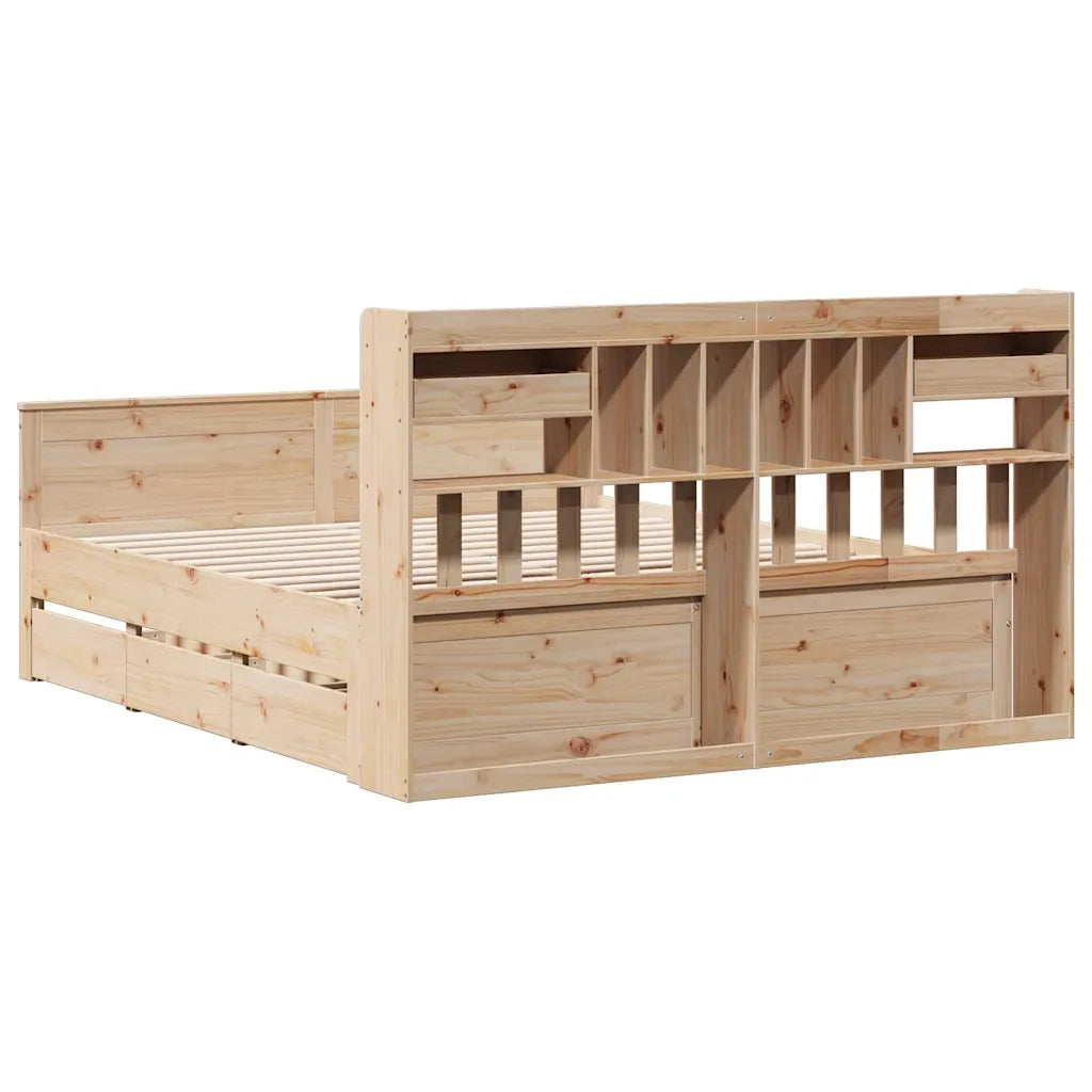 Letto Libreria senza Materasso 180x200 cm in Legno di Pino