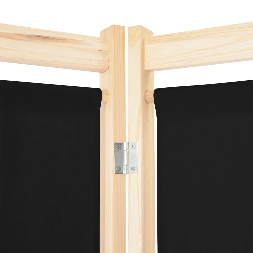 Parete divisoria divisorio mobile decorativo 3 pannelli nero 120x4 cm tessuto 0802091