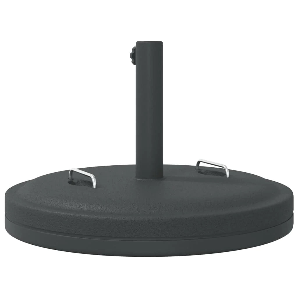Base per ombrellone rotonda stabile con manici 50 x 33,5 cm per pali da 38 e 48 mm PE nero 02_0056656