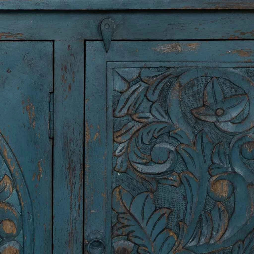 Credenza in legno blu 165x40x90h cm