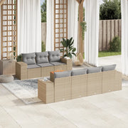 Set Divano da Giardino 8 pz con Cuscini Beige in Polyrattancod mxl 111426
