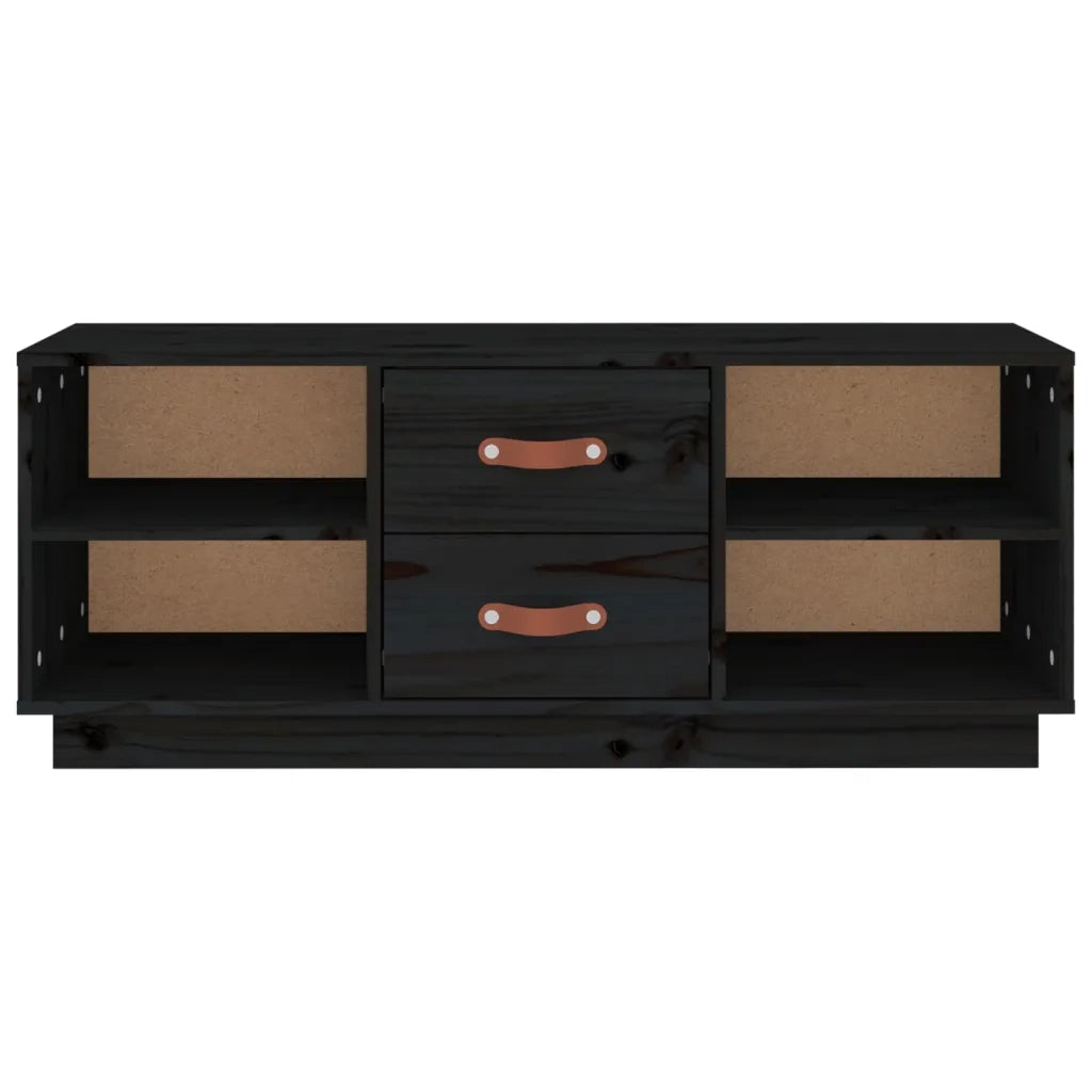 Mobile Porta TV Nero 100x34x40 cm in Legno Massello di Pino cod mxl 16366