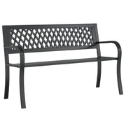 Panchina da Giardino | Panca da Giardino Nera 120 cm Acciaio