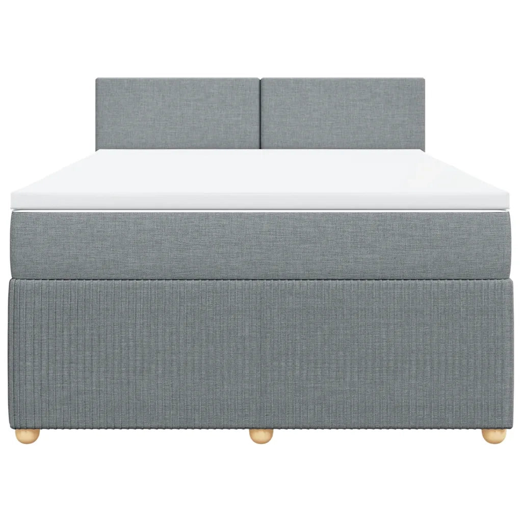 Giroletto a Molle con Materasso Grigio Chiaro 140x200cm Tessuto
