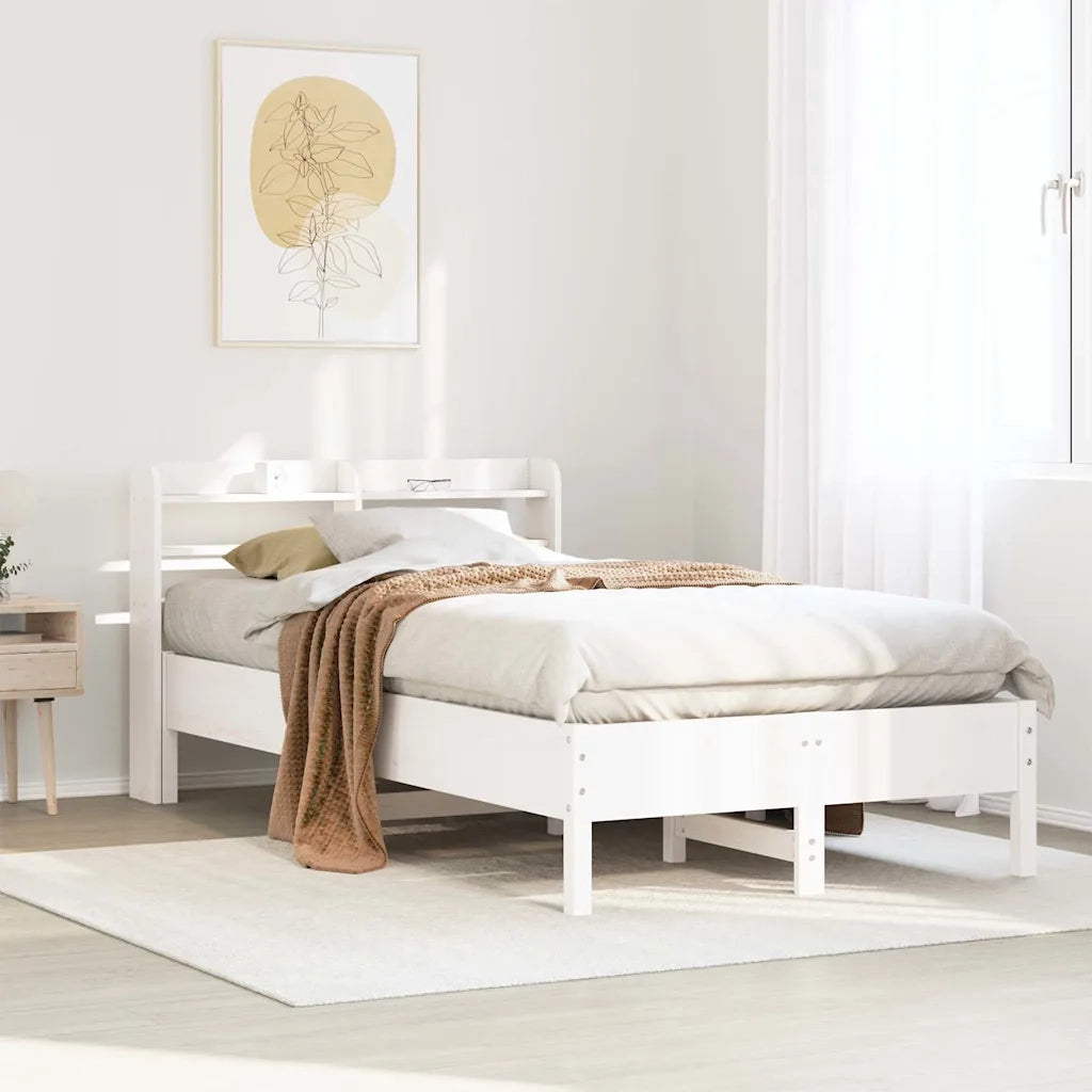 Letto singolo | Letto per adulti | Letto senza Materasso Bianco 75x190 in Legno Massello di Pino