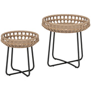 Tavolino da giardino rotondo in polirattan ¨C zephmum ¨C 60x60x41 cm marrone