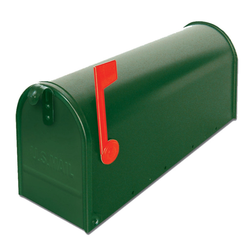 ALUBOX Cassetta Posta Americana 22X17X48 Cm Cassetta Postale In Lamiera Zincata Cassetta Postale Da Esterno Formato Rivista Con Bandierina COLORE: VERDE