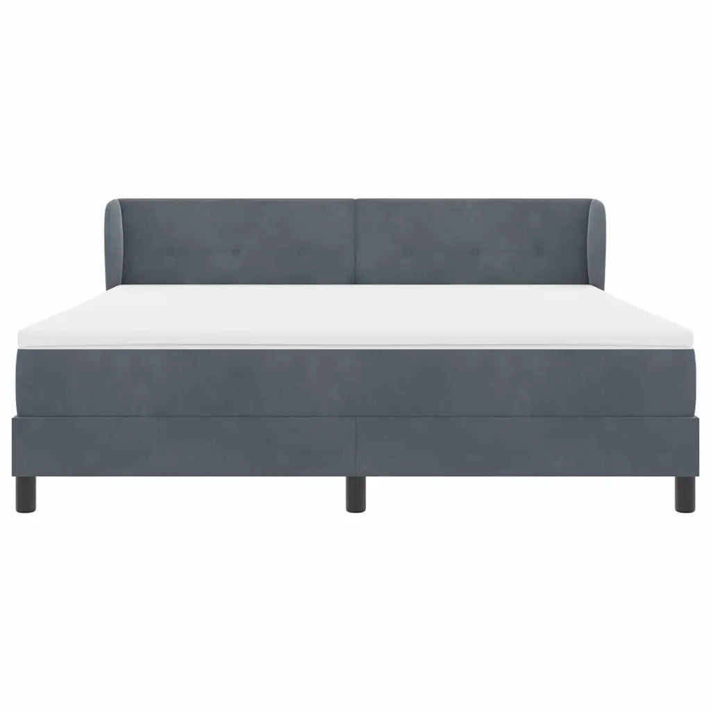 Letto a molle con testiera Grigio scuro 180 x 200 cm Velluto 3340401