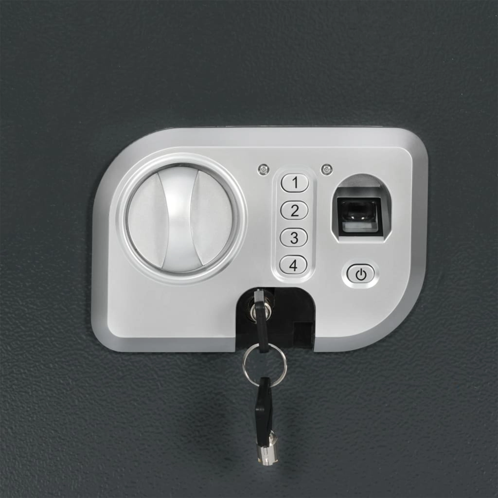 Cassaforte Elettronica Digitale con Blocco per Impronte 31x35x50 cm Acciaio