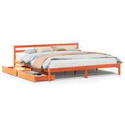 Letto matrimoniale | Letto per adulti | Letto senza Materasso Marrone Cera 200x200 cm in Legno di Pino