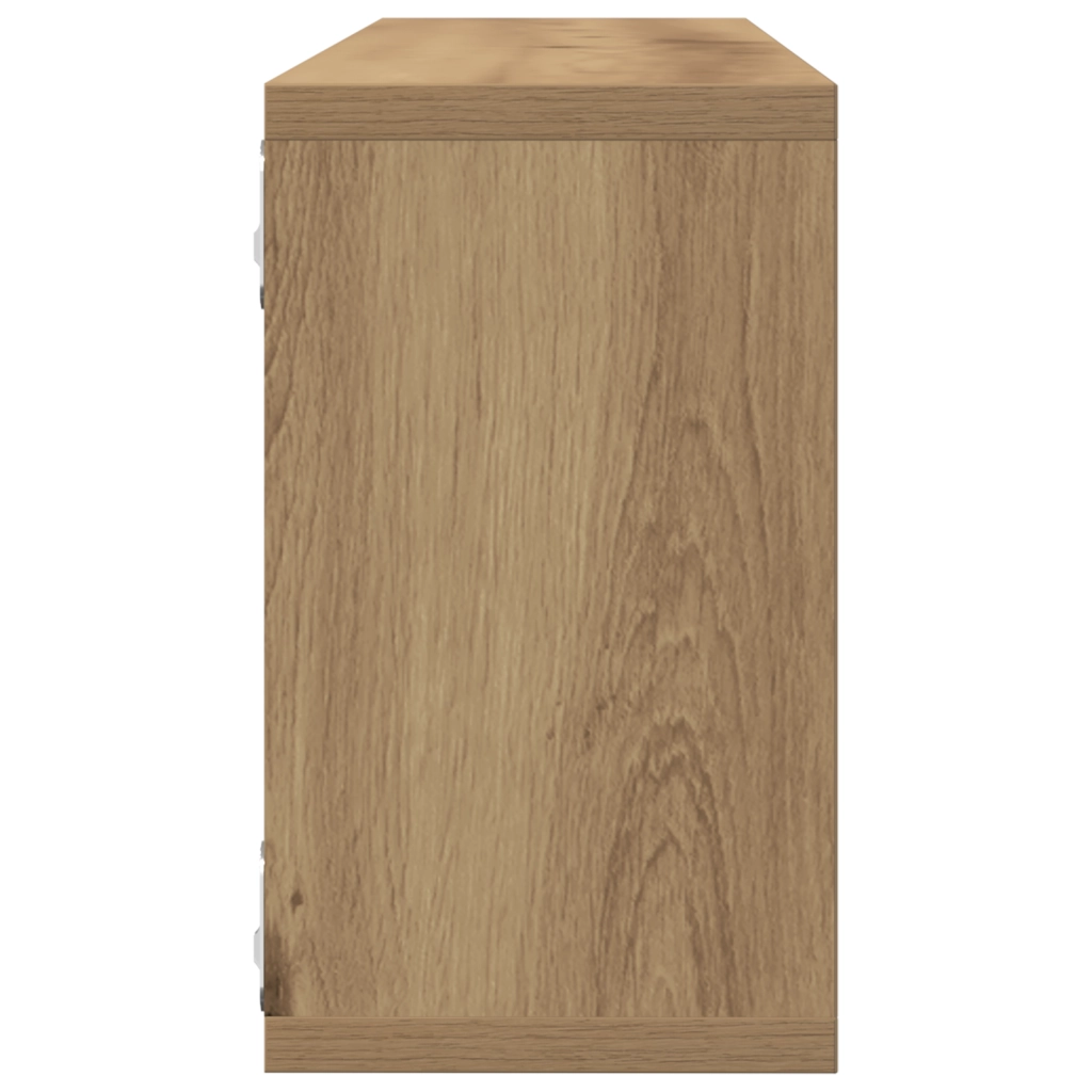 Mensole da parete 4 pezzi Rovere artigianale 80x15x26 cm in legno ingegnerizzato
