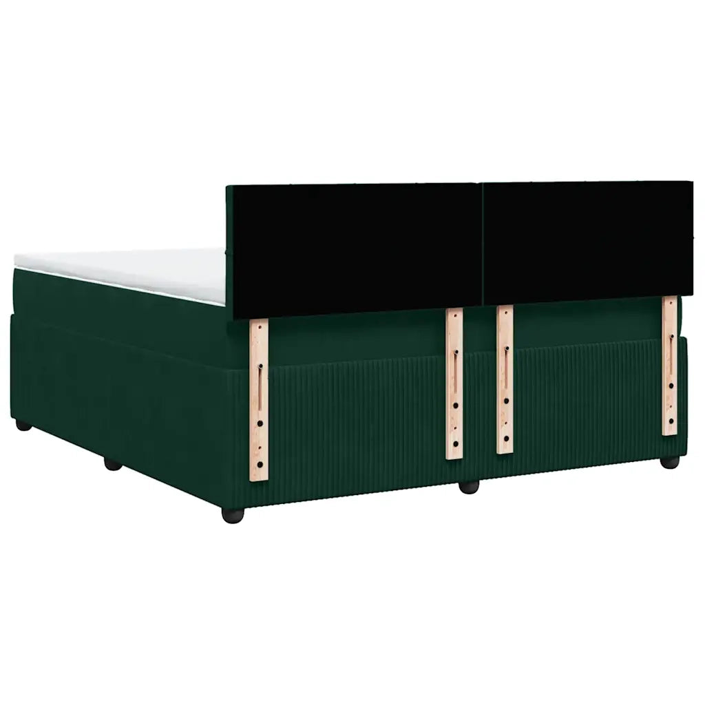 Giroletto a Molle con Materasso Verde Scuro 180x200 cm Velluto 3287809