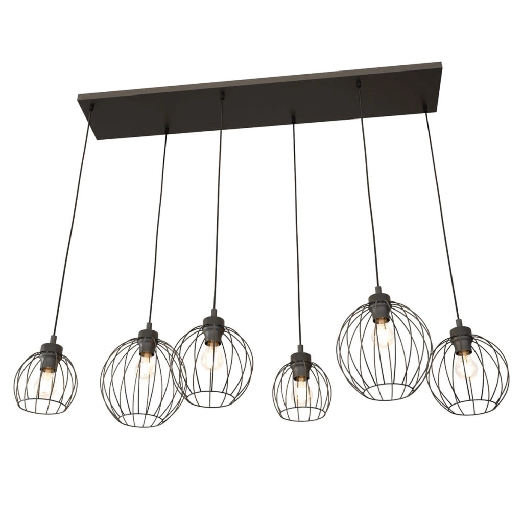 Lampada a sospensione Nando in acciaio nero