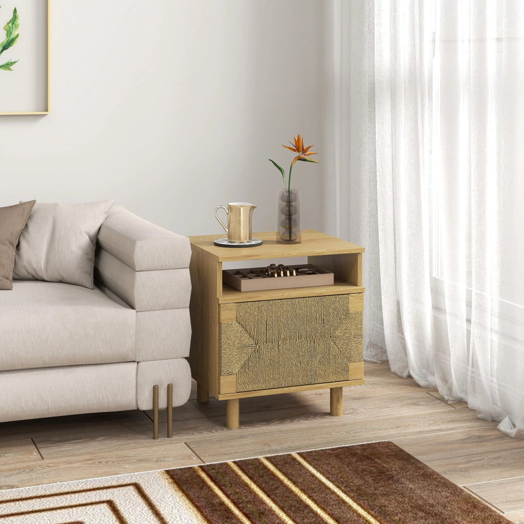 Comodino in legno con cassetto e porta a pressione ¨C Minimal ¨C 45x39x50 cm