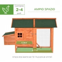 Pollaio in Legno Prefabbricato con Nido per la Cova e Casetta con Vassoio Estraibile