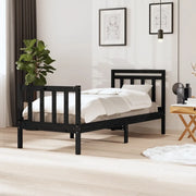 Giroletto Nero 75x190 cm Small Single in Legno Massello 3100683