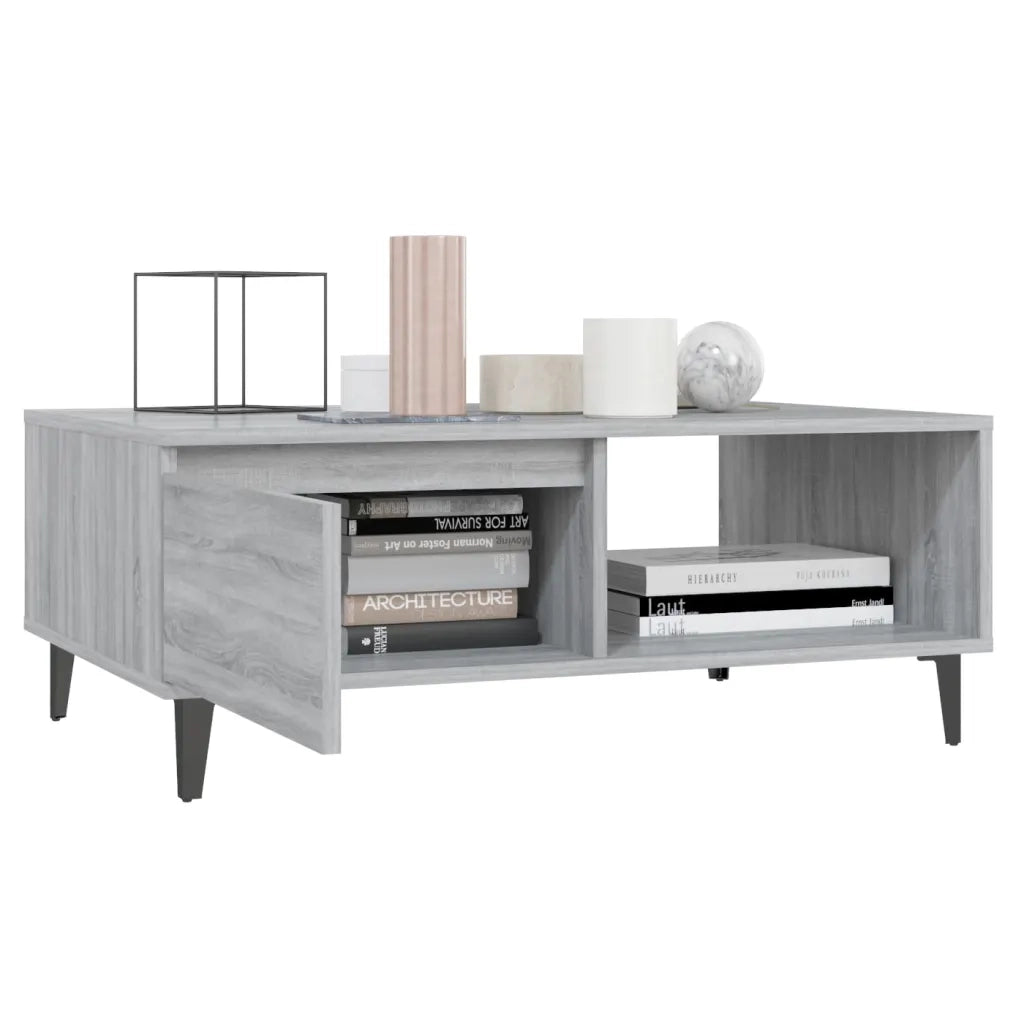 Tavolino da Salotto Grigio Sonoma 90x60x35 cm in Truciolato 813174