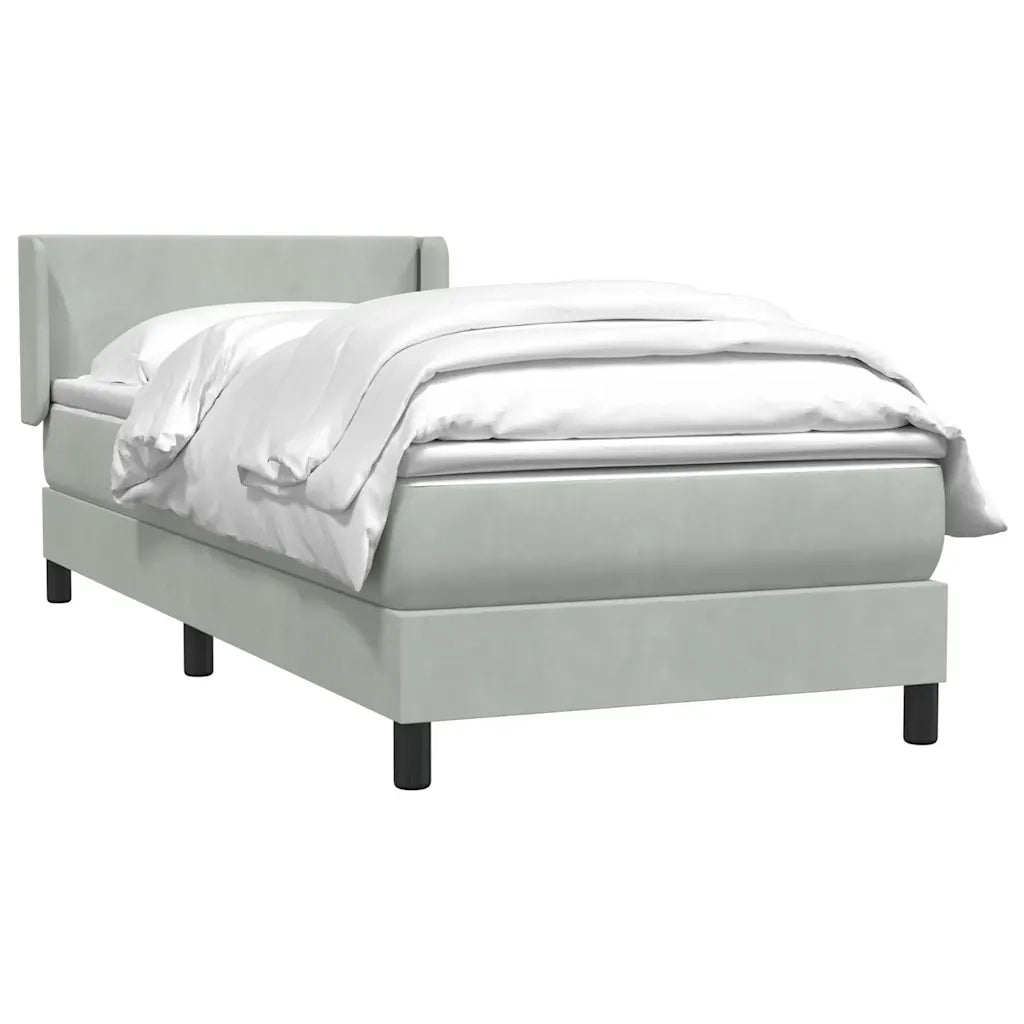 Giroletto a Molle con Materasso Grigio Chiaro 90x220 cm Velluto 3317973