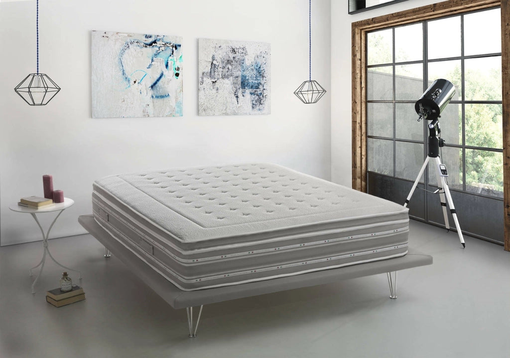 Anka, Materasso Matrimoniale Sfoderabile Made in Italy, 190x160x37h cm Grigio