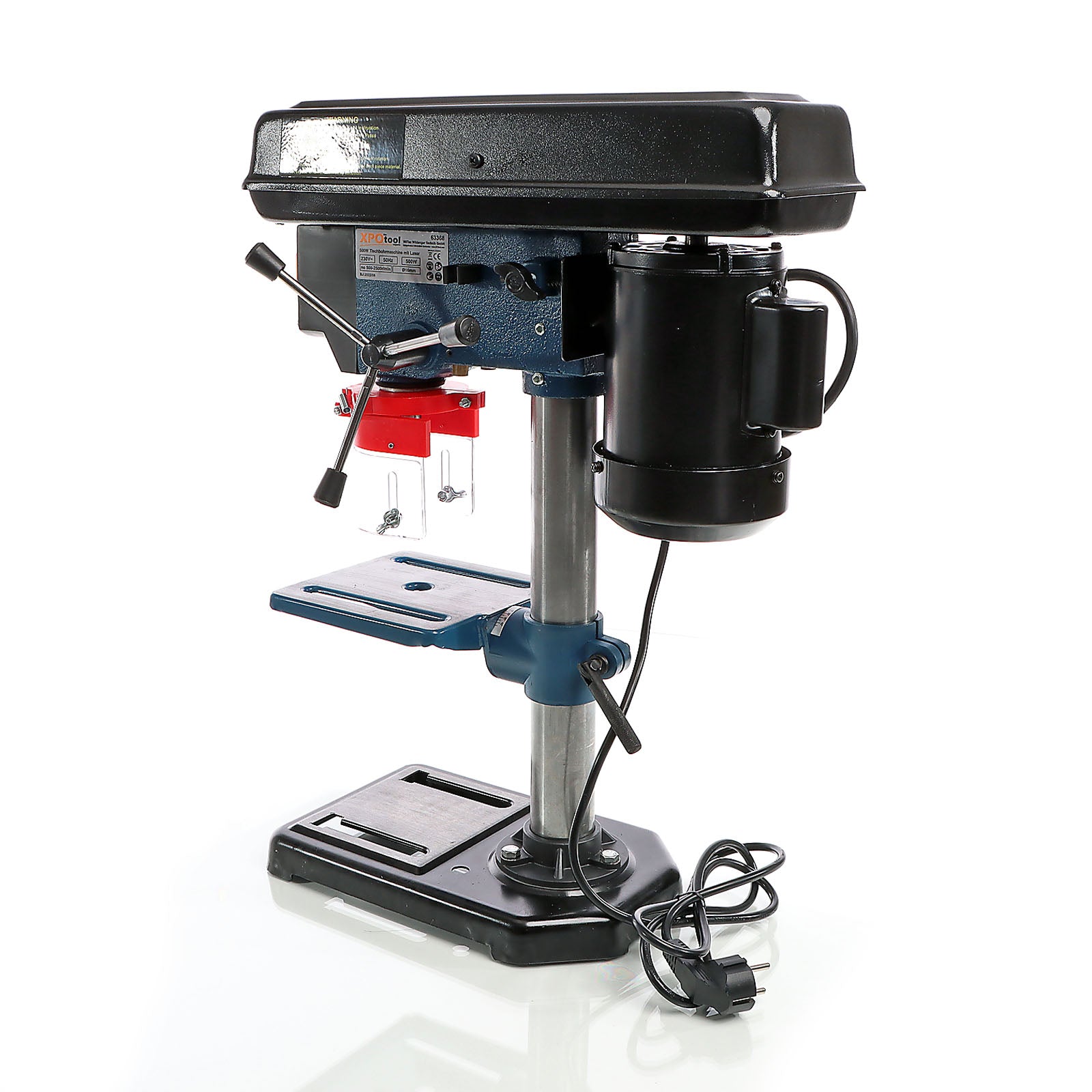 Trapano da banco 500W con laser, mandrino da 1,5-16 mm e 500-2500 giri/min Trapano a colonna