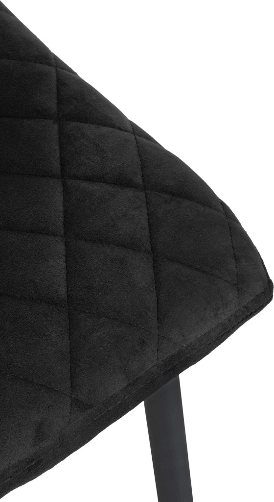 Sedia da pranzo Telde Velvet nero