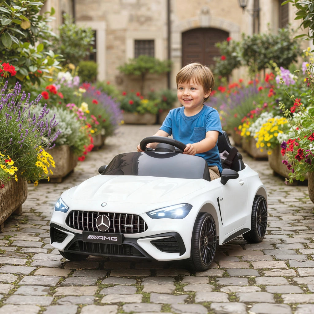 Auto elettrica per bambini Mercedes ¨C zephmum ¨C Bianco 12V