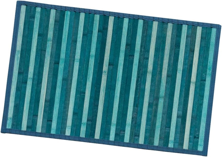 Tappeto Bamboo Legno 50x275 cm Stuoia Cucina Degradè Tovaglietta Colazione Retro Antiscivolo Blu