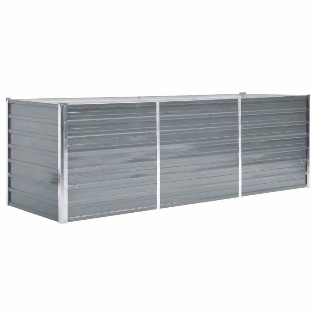 Letto Rialzato da Giardino Acciaio Zincato 240x80x77 cm Grigio 44840