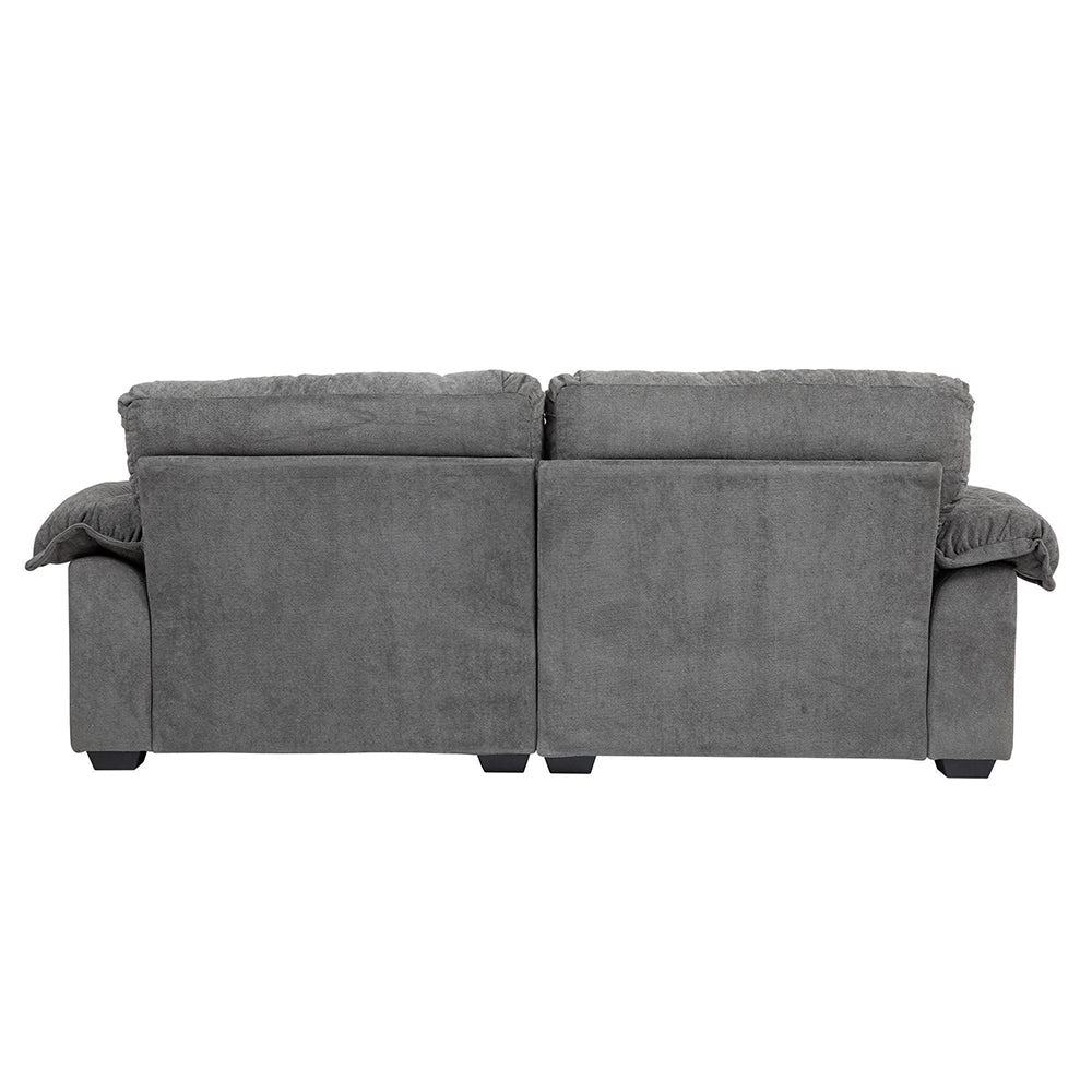 Canap¨¦ semplice profondo in chenille 213 cm - Xylo - Cuscini doppio strato (schiuma memory + molle)