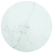 Piano per Tavolo Bianco Ã˜70x0,8 cm in Vetro Aspetto Marmo  cod mxl 78380