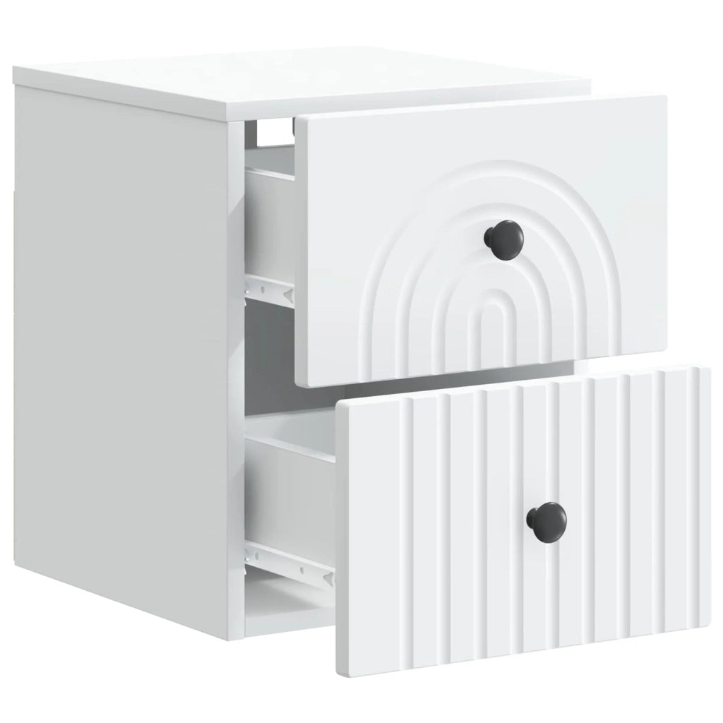 Mobiletto da notte a muro con cassetto Bianco 33 x 34,5 x 40 cm 898125