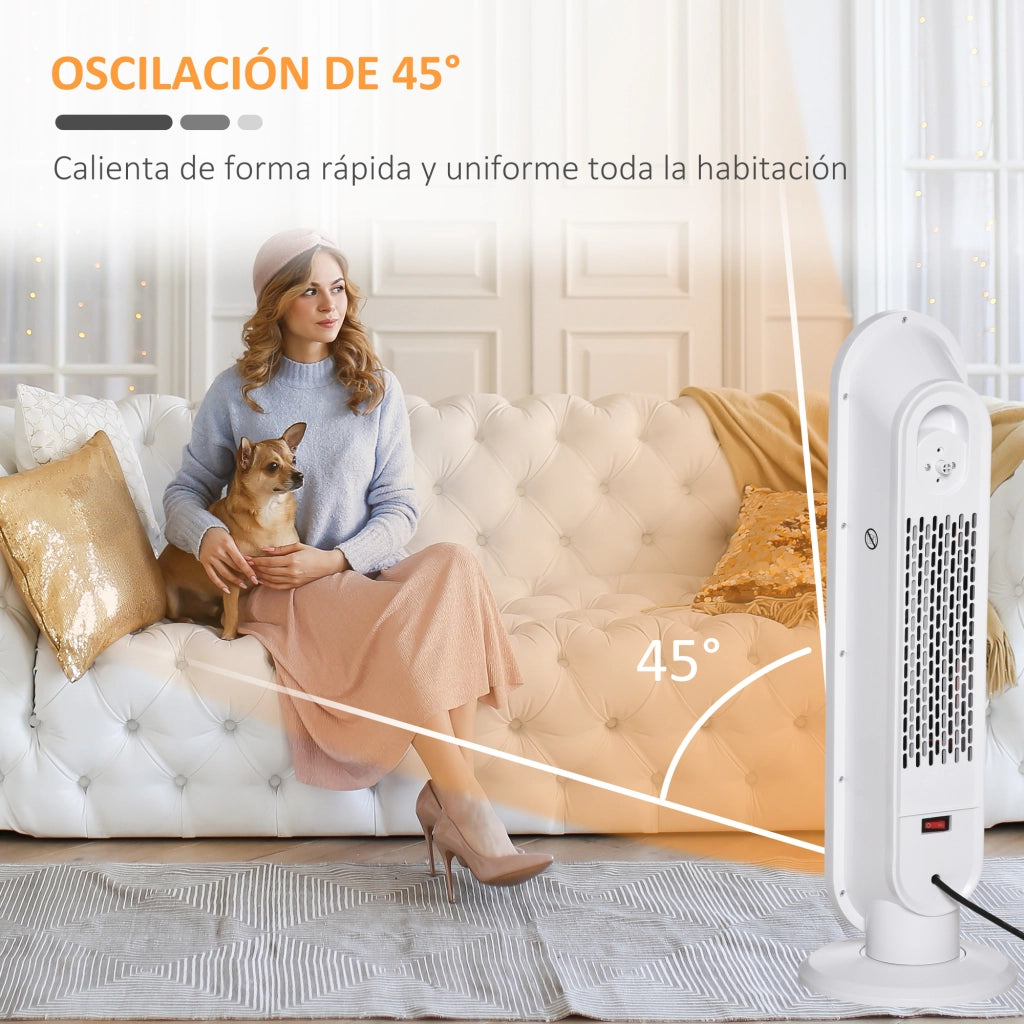 Termoventilatore Ceramico 2000W con Telecomando ¨C Zephmum ¨C 21x21x63,5 cm Bianco e Nero