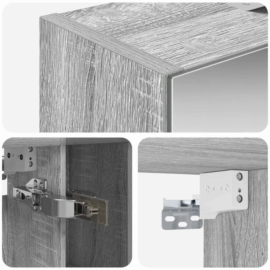 Mobiletto per specchio da bagno Grigio Sonoma 60 x 14.5 x 70 cm