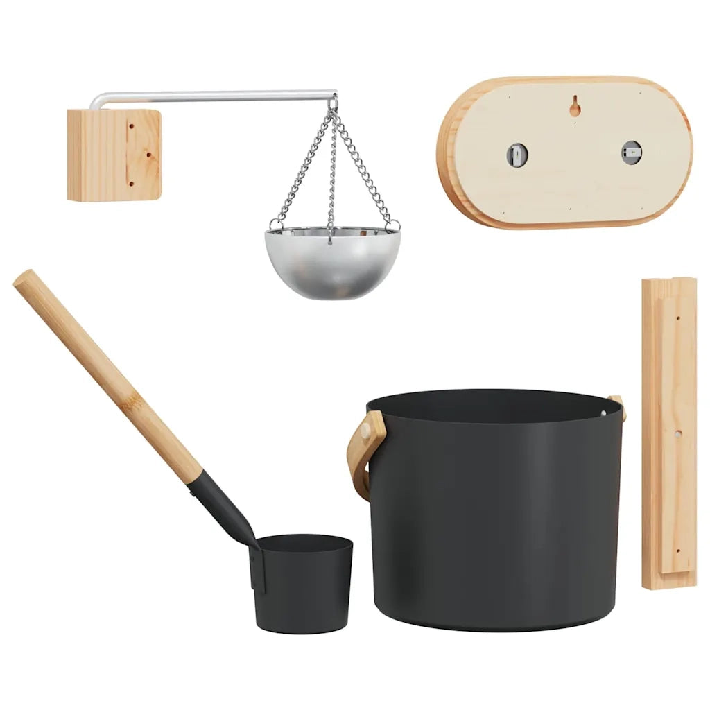 Set di Accessori per Sauna 5 pz Nero CFW8667600