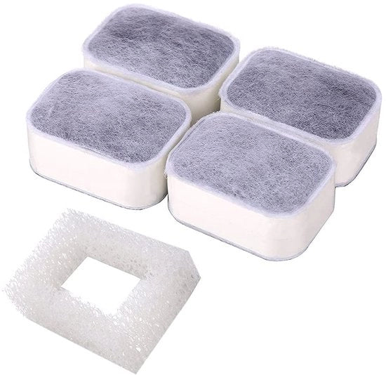 Filtro per fontana per gatti, fontana per gatti in ceramica, filtro per fontana per gatti, filtro di sostituzione per fontana per gatti, 1 filtro a schiuma, 4 pezzi, cotone di alta qualità, carbone attivo, per animali domestici